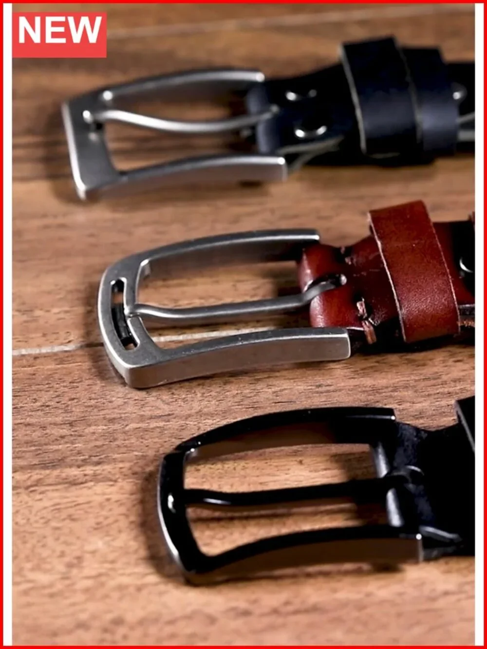Italian Cow Leather Belt With Anti-Scratch Buckle, 1.5